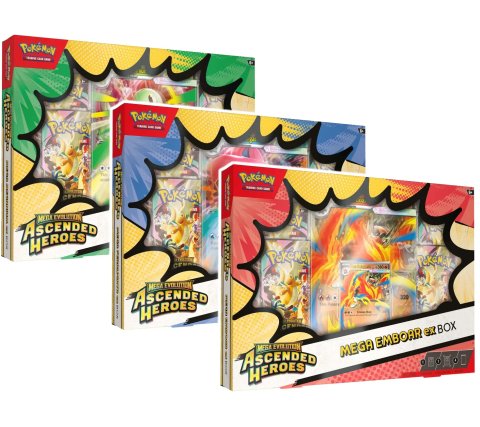 Ascended Heroes Mega ex Box (Emboar, Feraligatr eller Meganium)